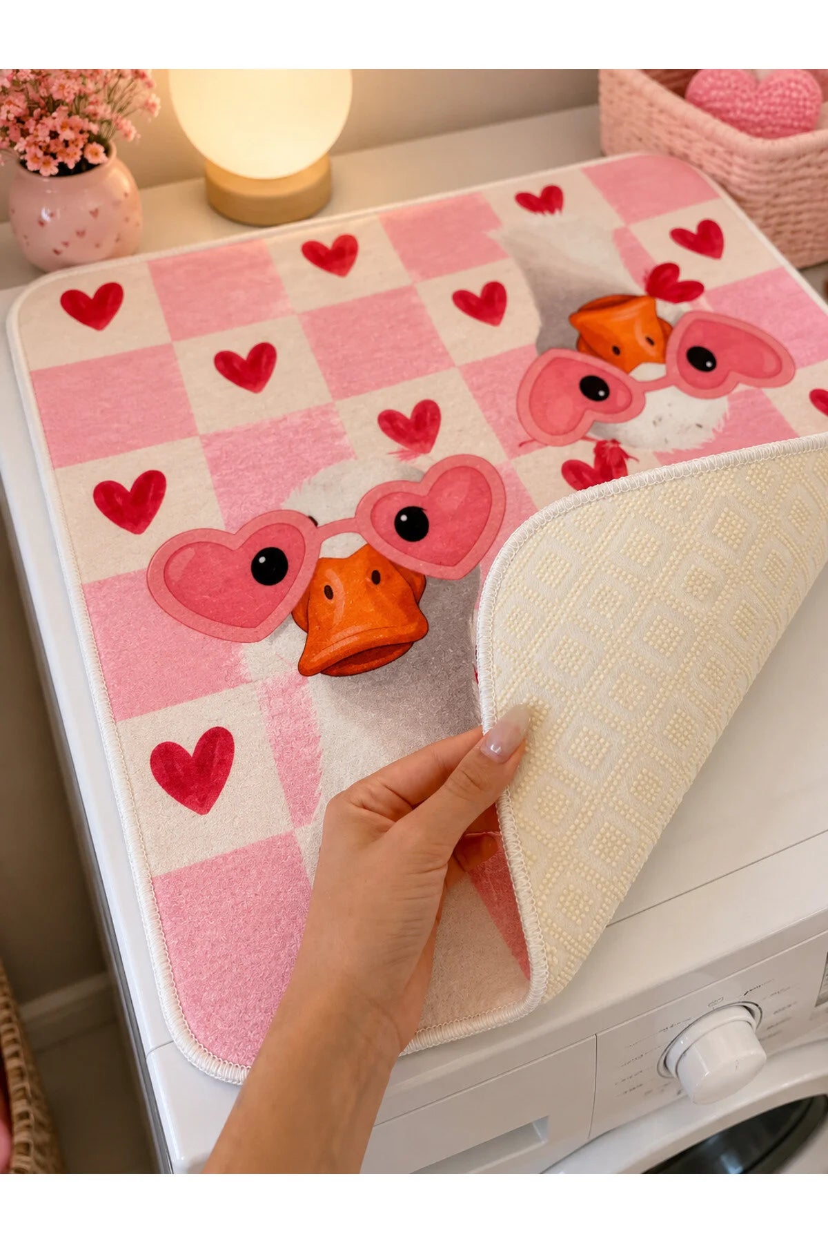 Washing Machine  Protector Cover - Non-Slip Mat 60x60 cm - duck