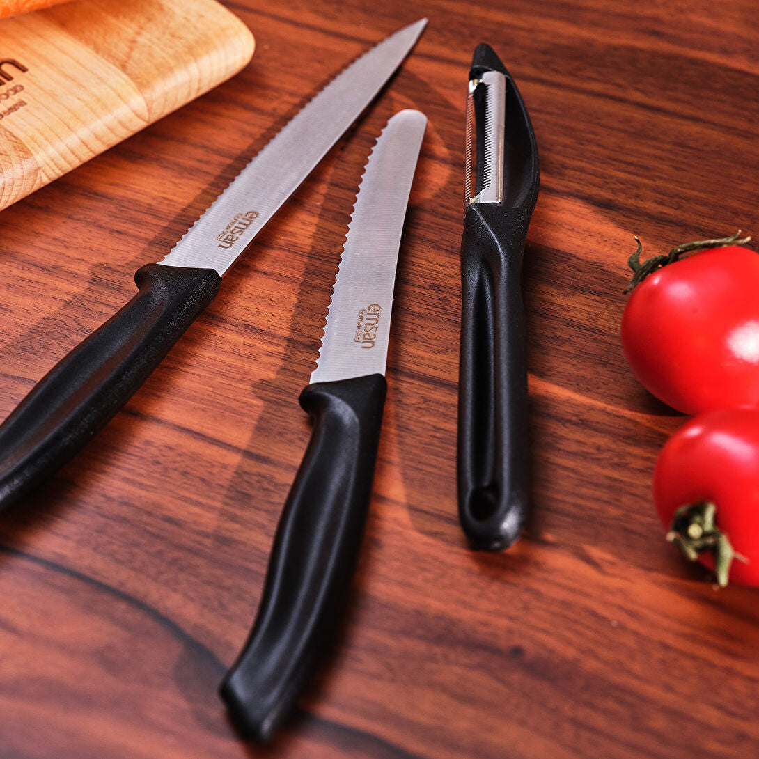 Emsan 3-Piece Peeler Knife Set