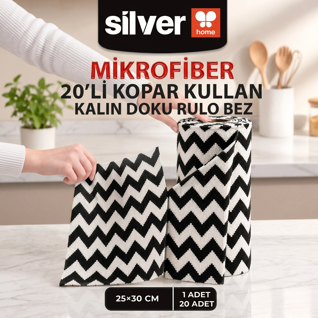 SILVER HOME  Microfiber Cleaning Towels | 25x30 cm