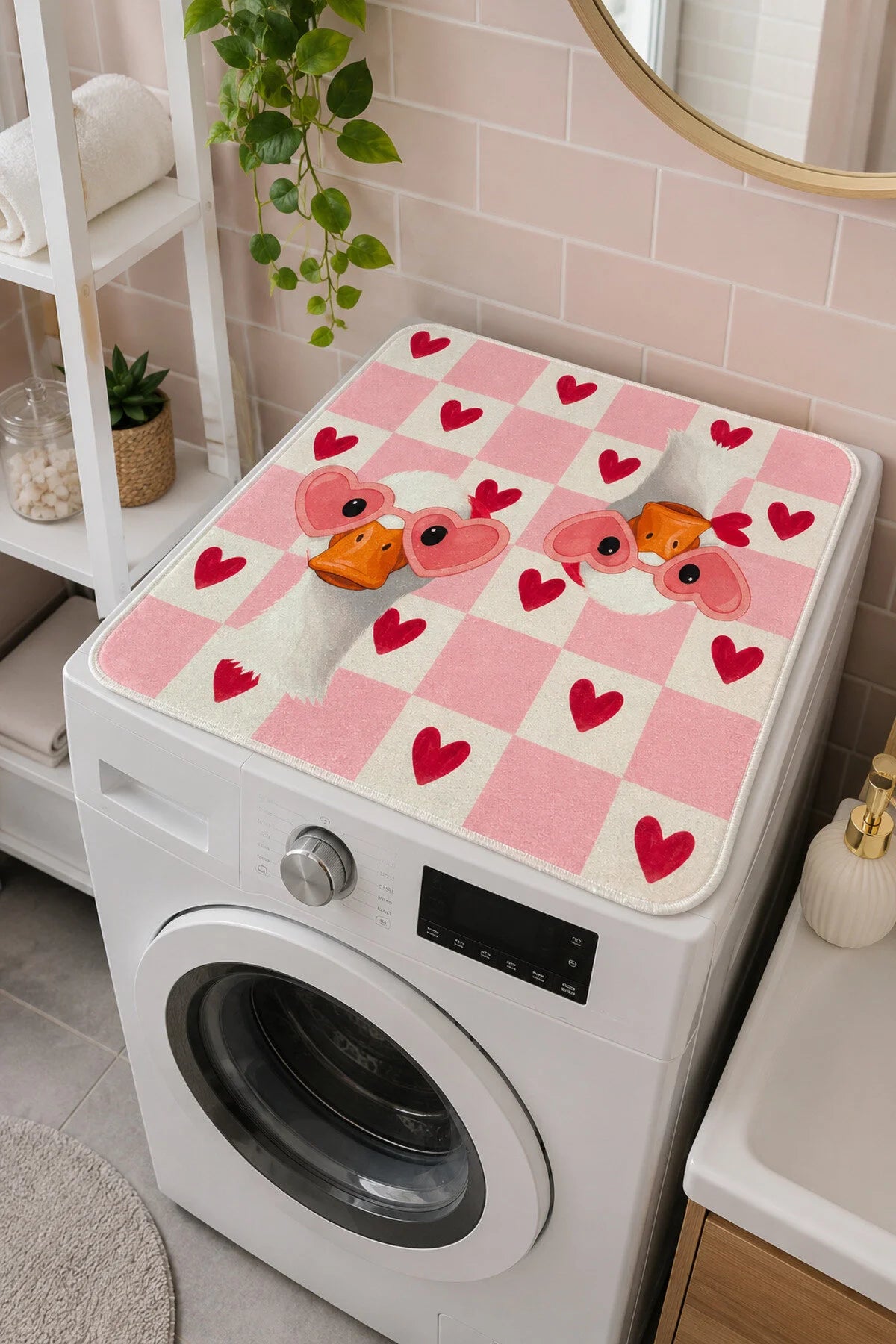 Washing Machine  Protector Cover - Non-Slip Mat 60x60 cm - duck