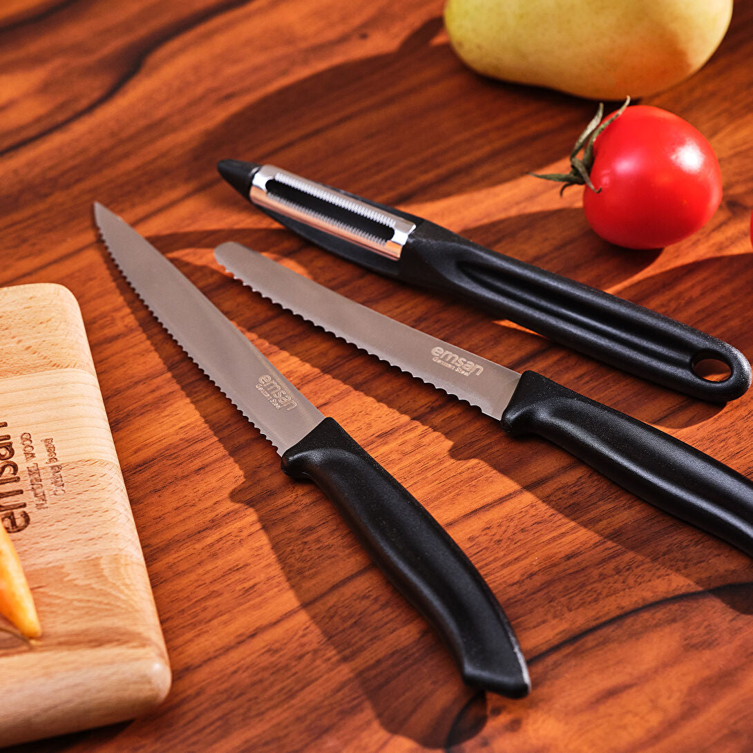 Emsan 3-Piece Peeler Knife Set