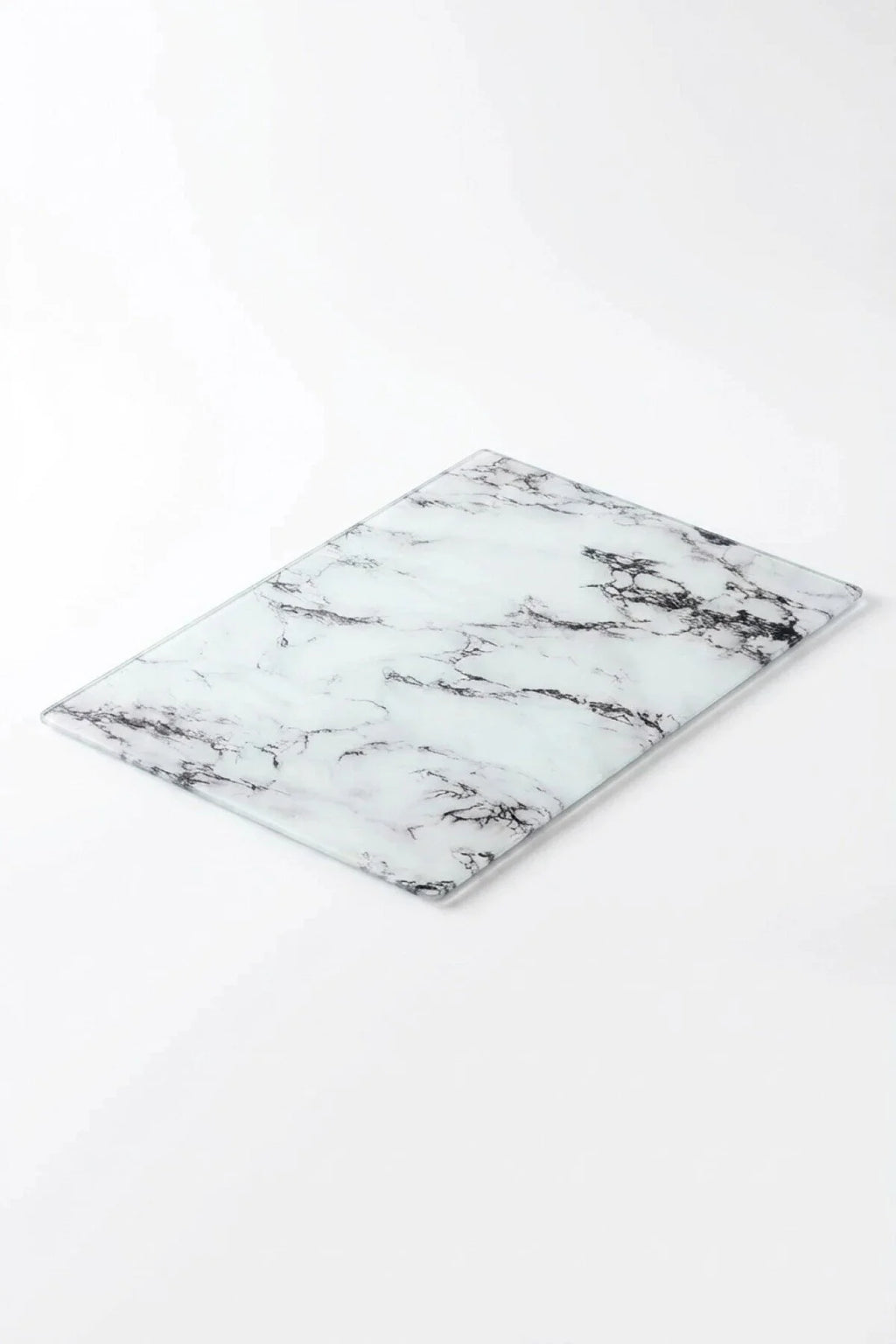 white marble glass cutting board