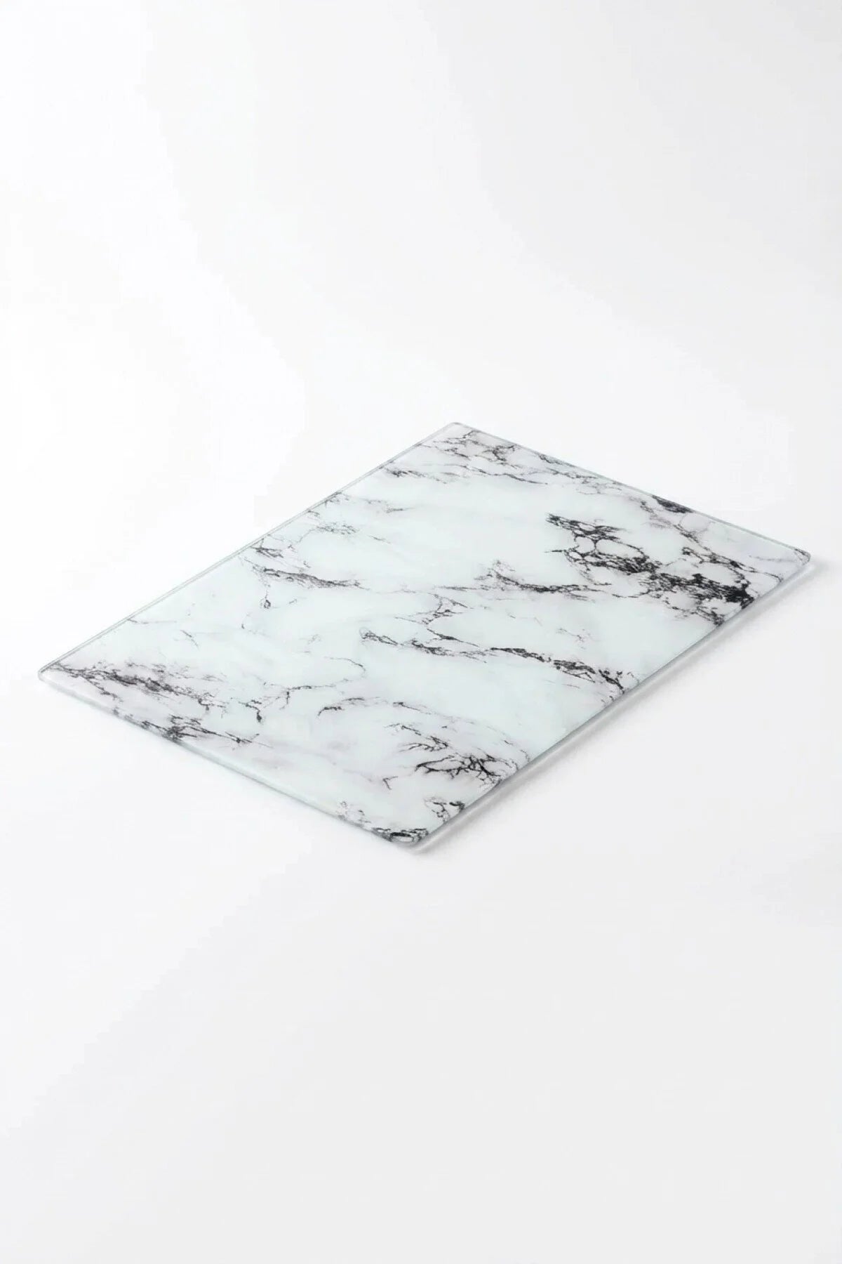 white marble glass cutting board