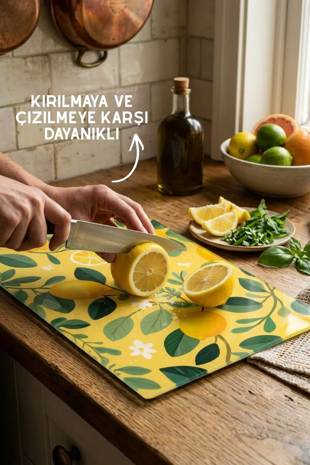 Lemon glass cutting board - 25*35 cm