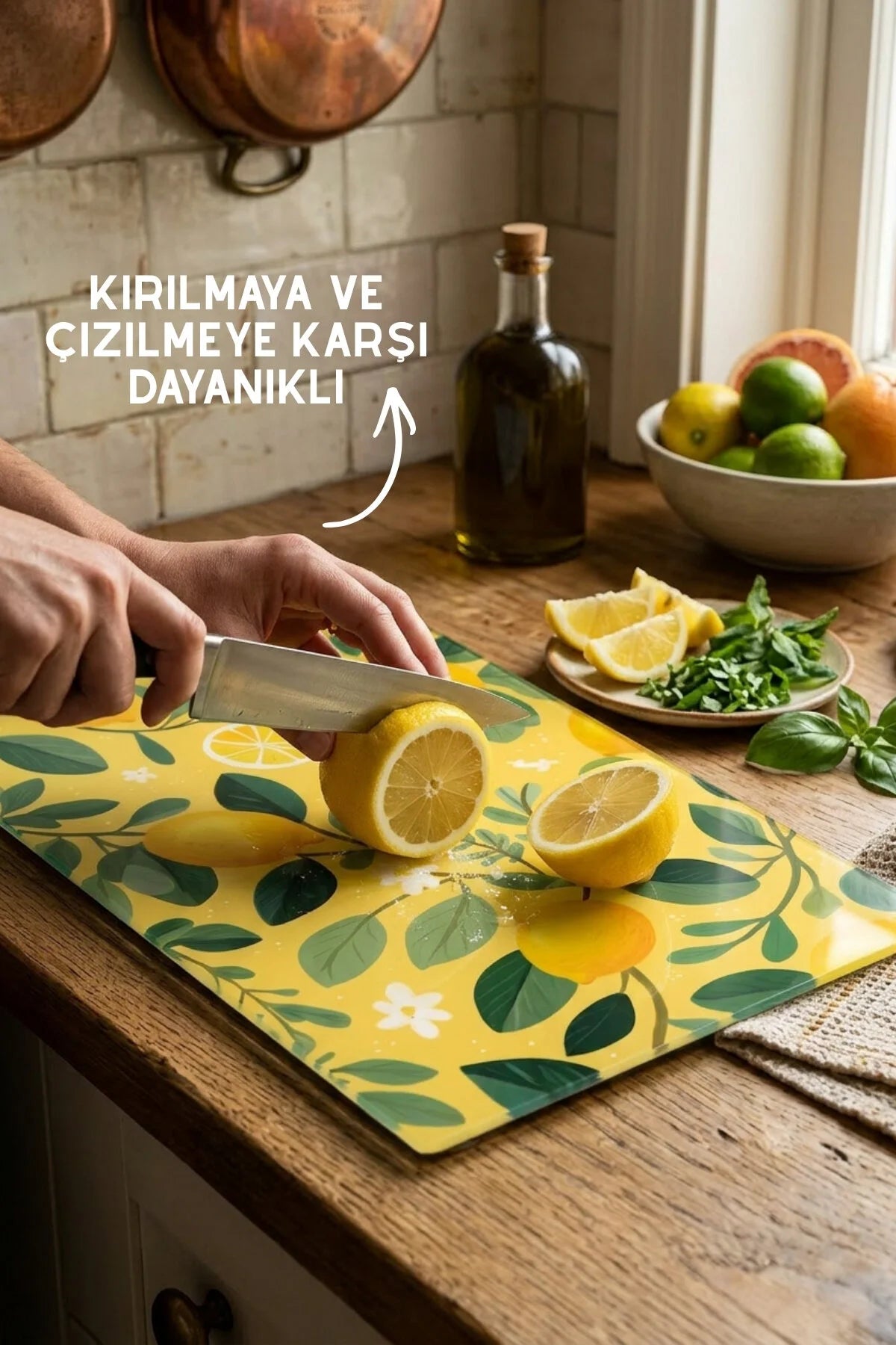 Lemon glass cutting board - 25*35 cm