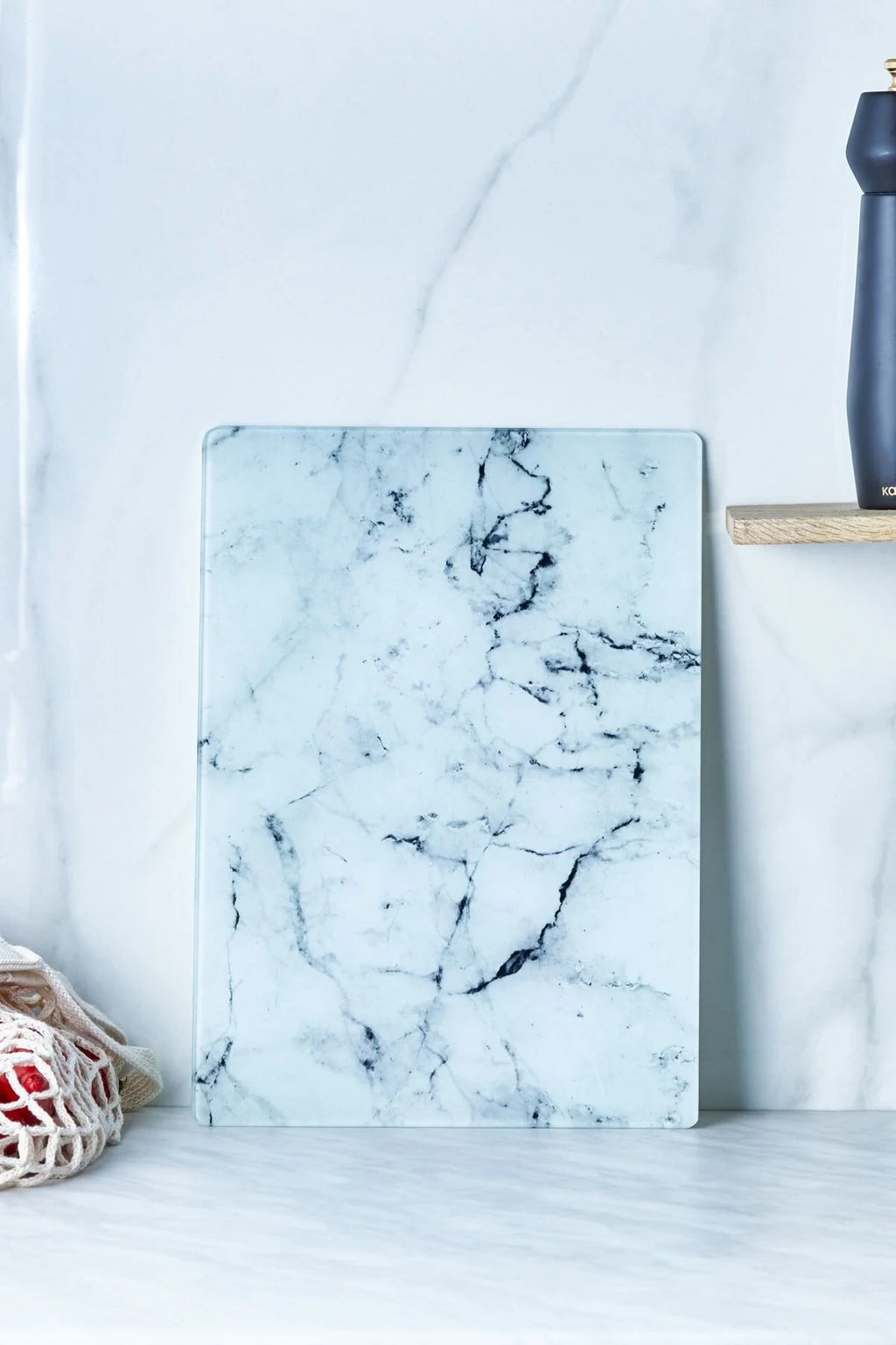 White marble glass cutting board- 35* 25 cm