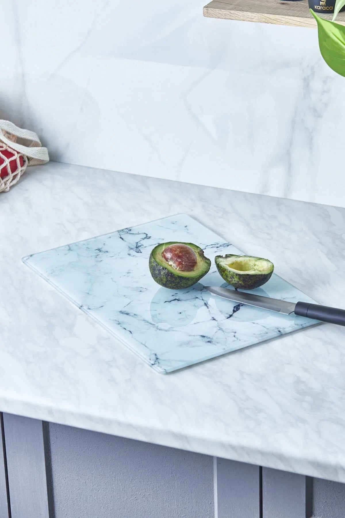 White marble glass cutting board- 35* 25 cm
