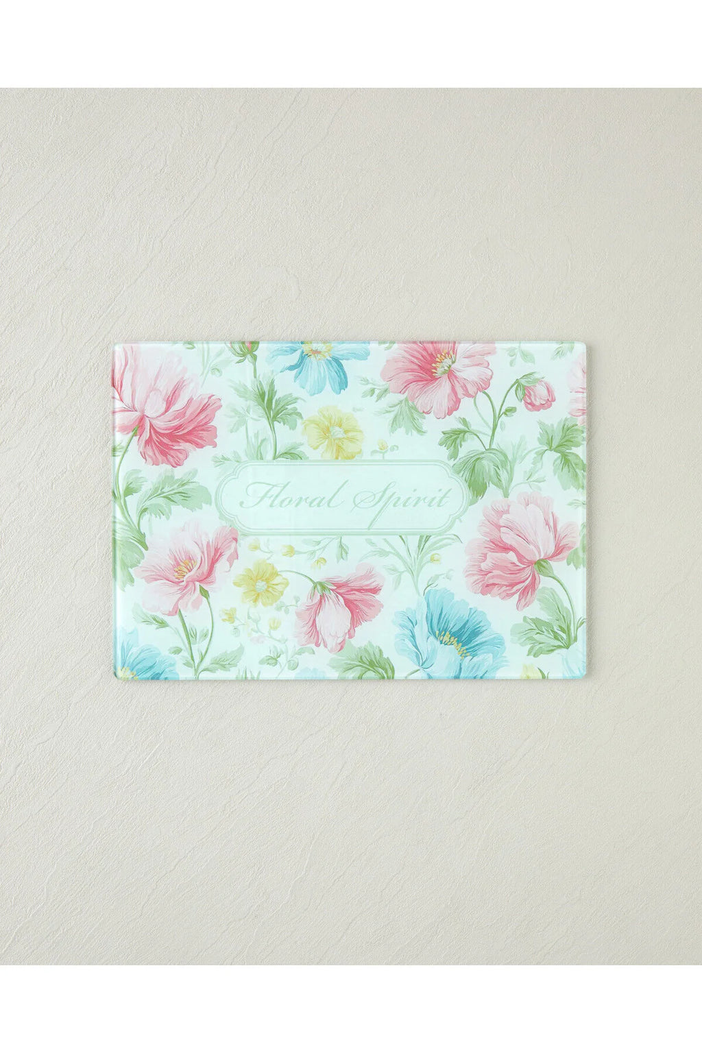 Floral spirit glass cutting board - 25x35 cm