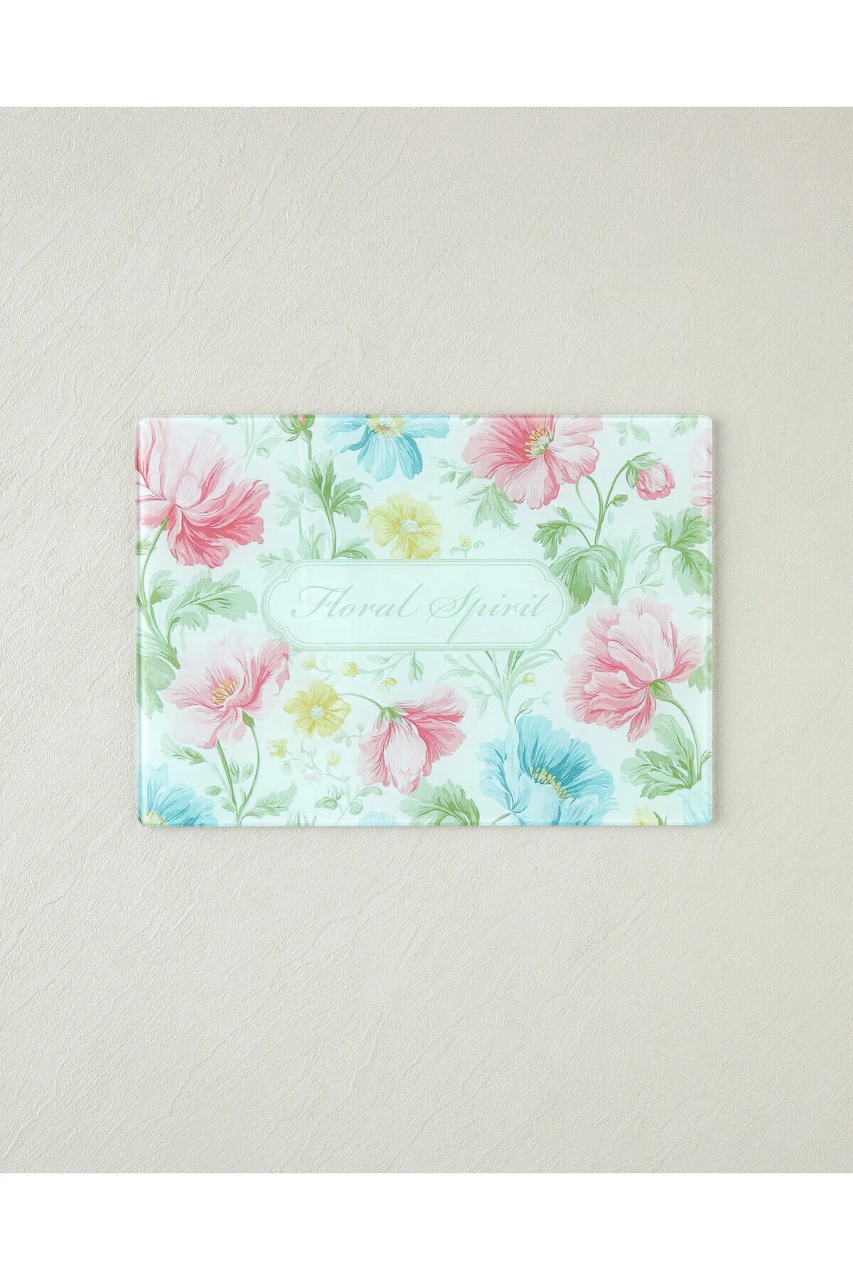 Floral spirit glass cutting board - 25x35 cm