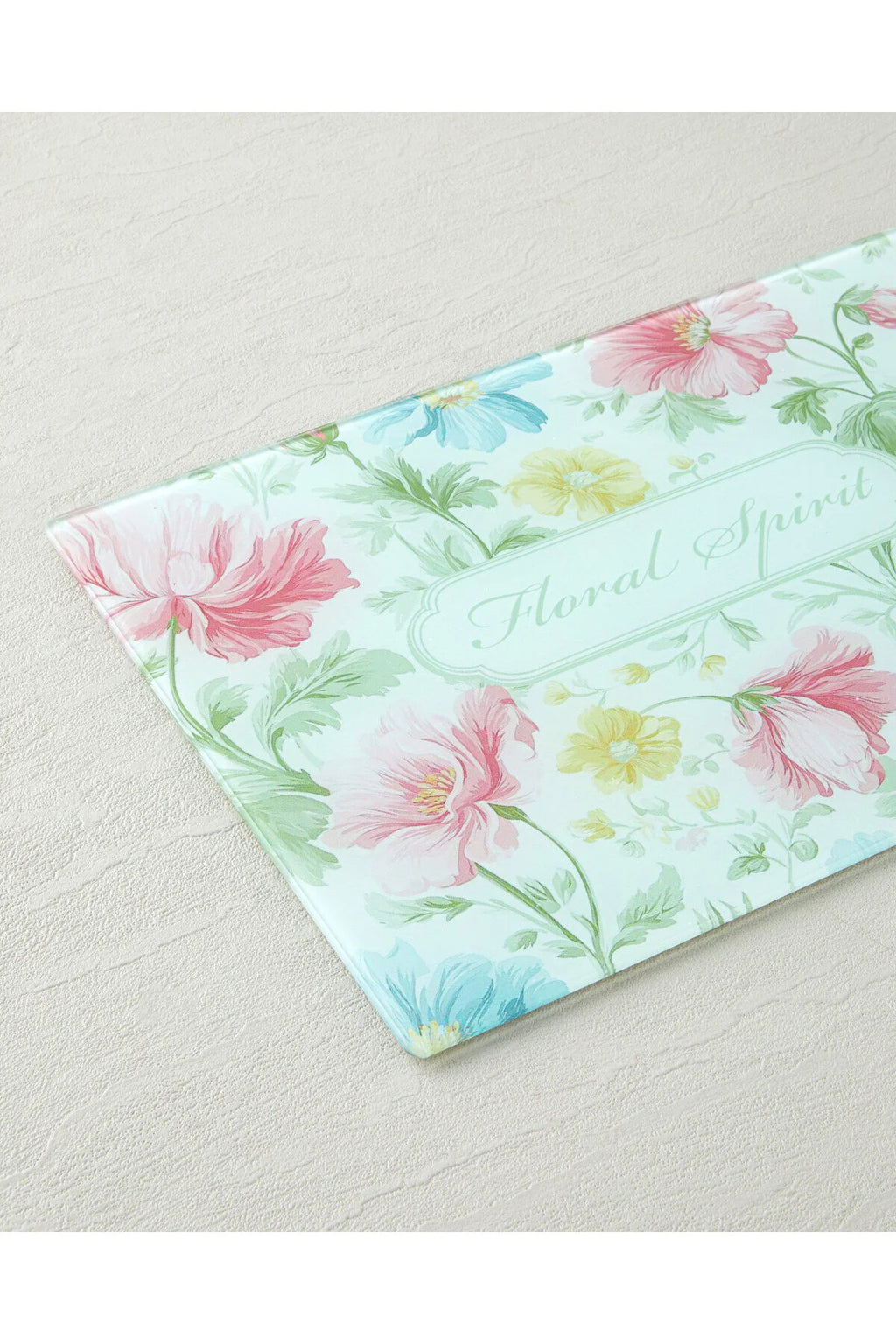 Floral spirit glass cutting board - 25x35 cm