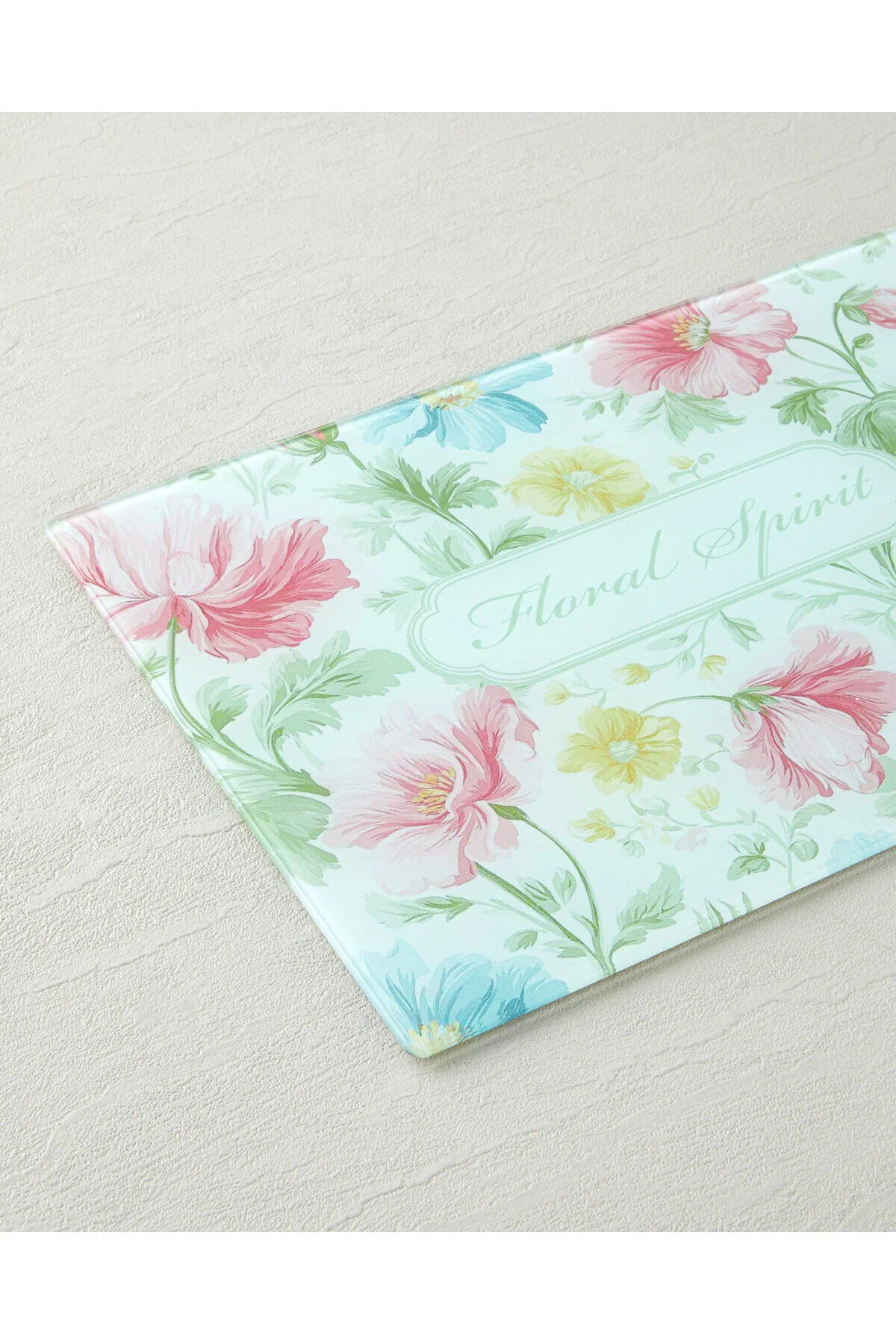 Floral spirit glass cutting board - 25x35 cm