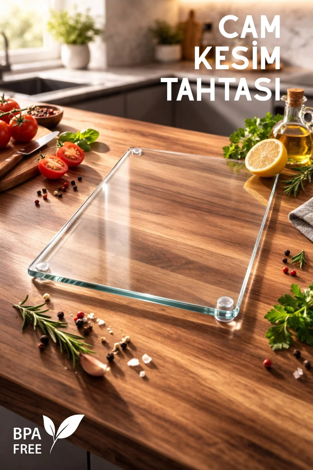 Transparent glass cutting board - 25x35cm