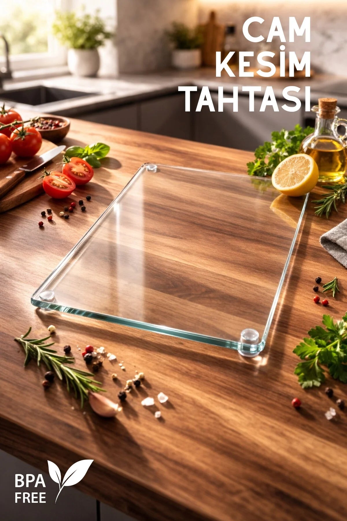 Transparent glass cutting board - 25x35cm