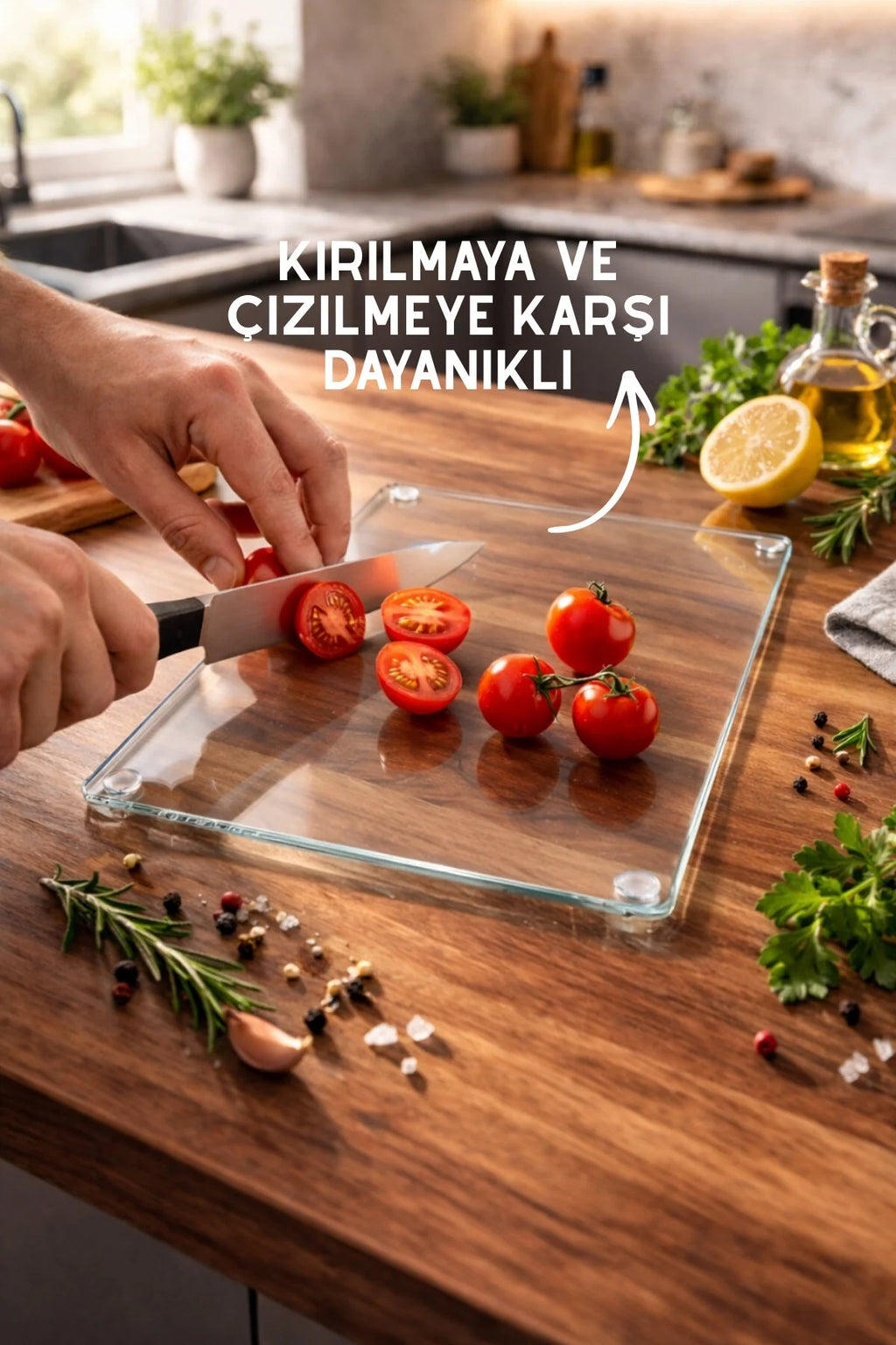 Transparent glass cutting board - 25x35cm