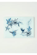 Blue birds  Glass Cutting Board  (35x25 cm)