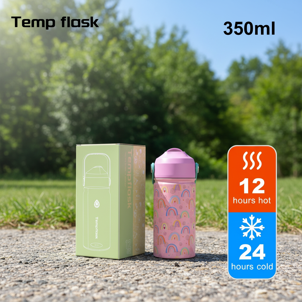 Temp flask thermal straw 350 ml bottle
