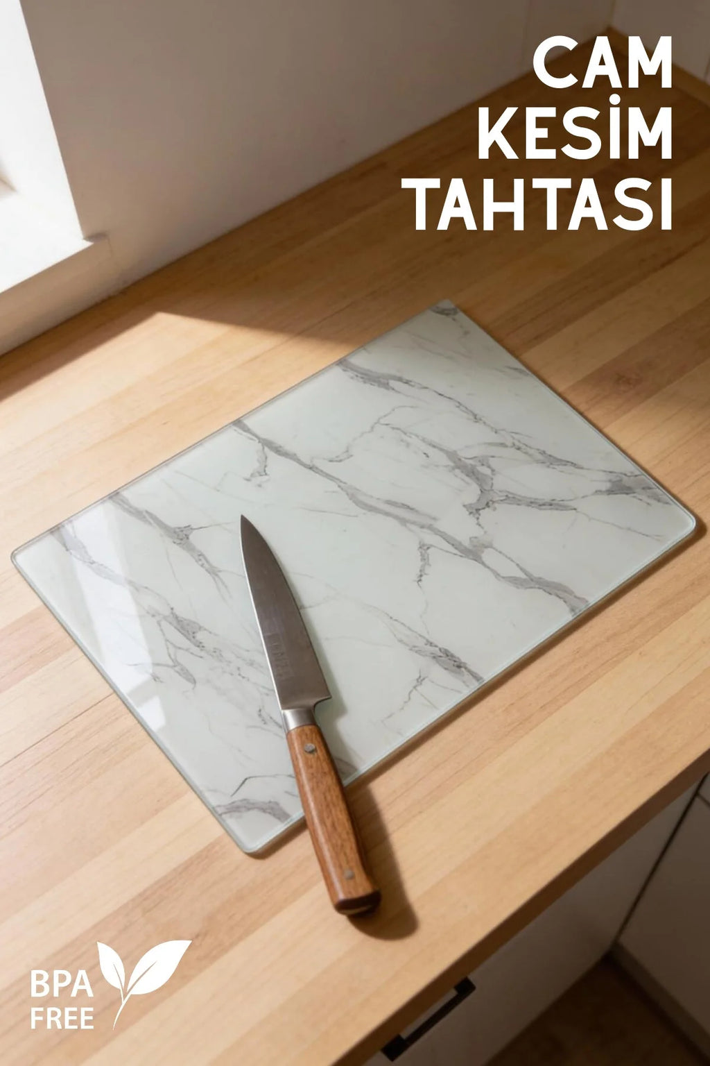 Marble Pattern Glass Cutting Board - 25x35cm