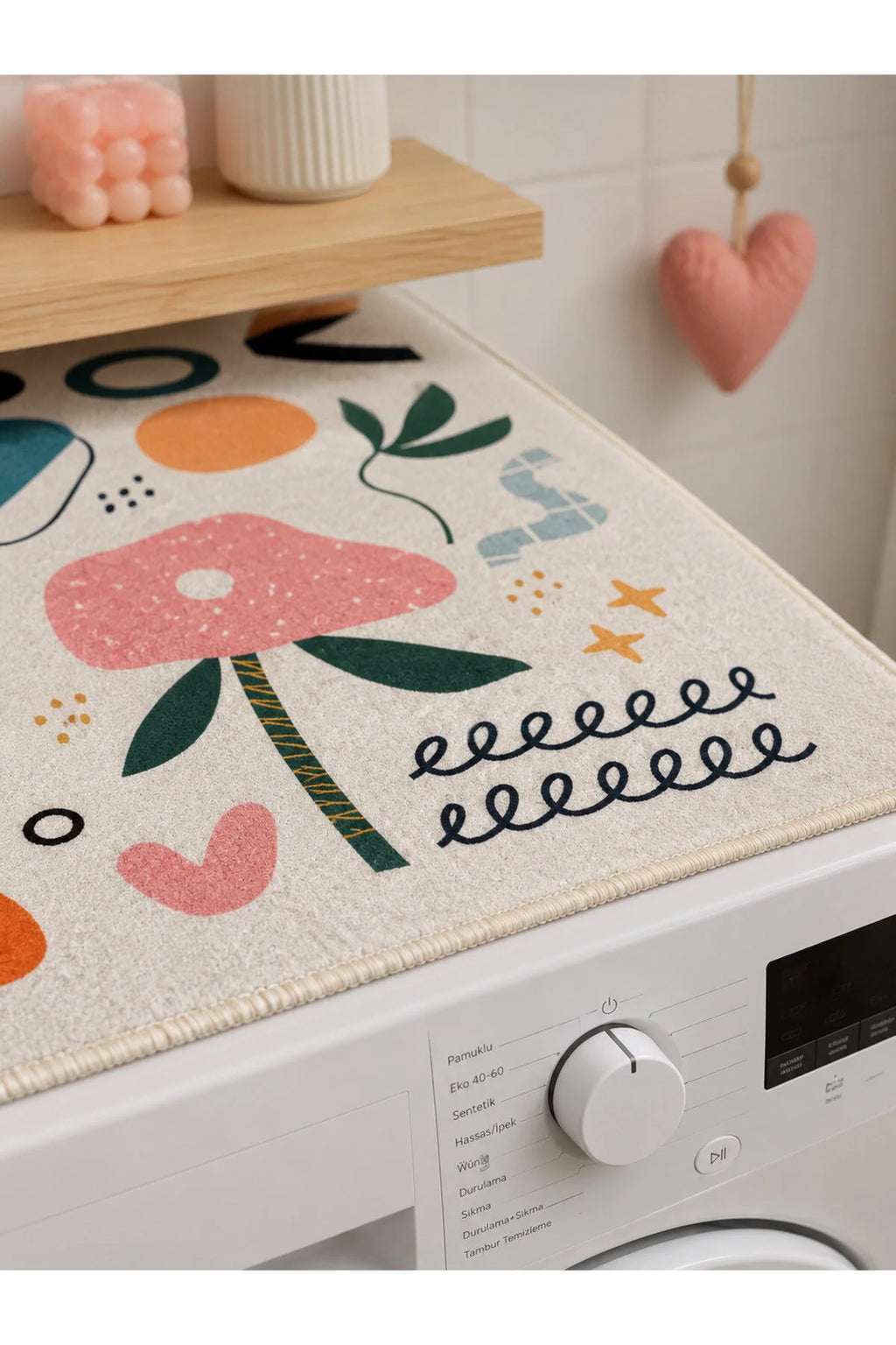 Washing Machine Protective Cover - Non-Slip Mat 60x60 cm - Abstract