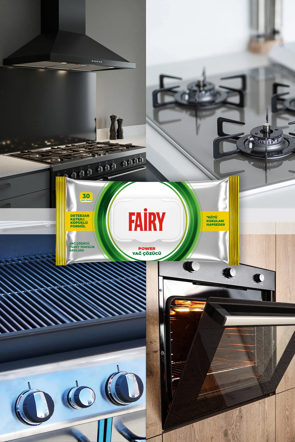 Fairy  Power Grease Remover Surface Cleaning Wipes, 30 Sheets