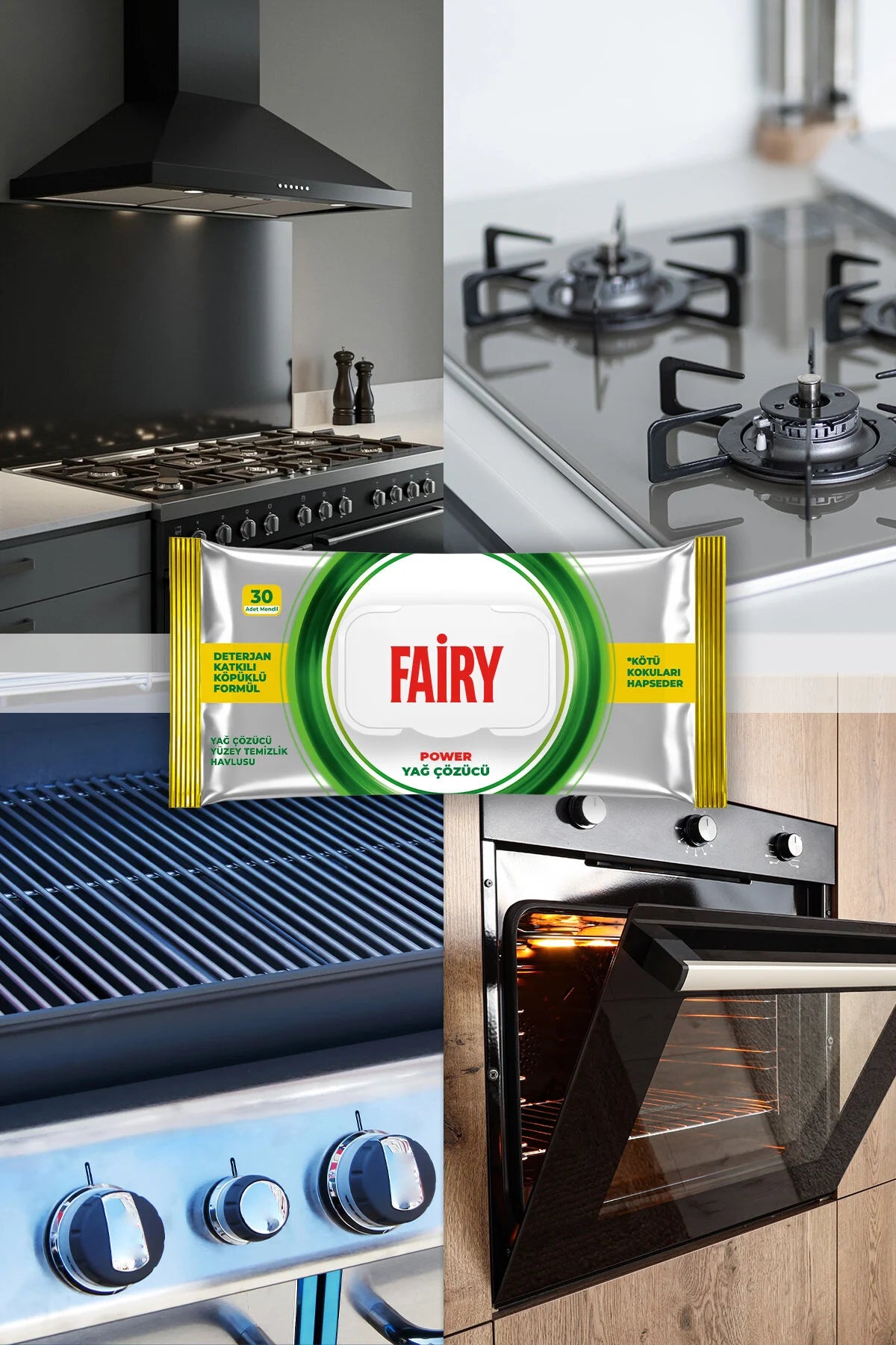 Fairy  Power Grease Remover Surface Cleaning Wipes, 30 Sheets