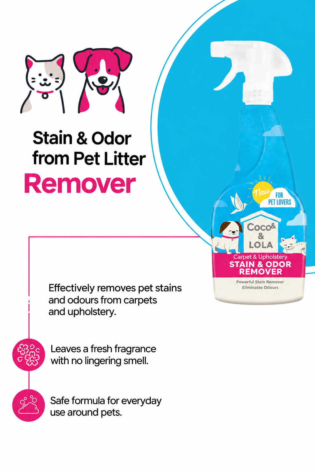 Coco Lola  Carpet and Upholstery Stain & Odor Remover | for Pet Friendly Homes