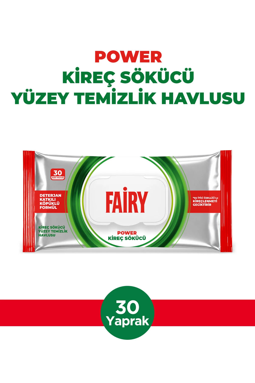 Fairy  Power Limescale Remover Surface Cleaning Wipes| 30 Sheets