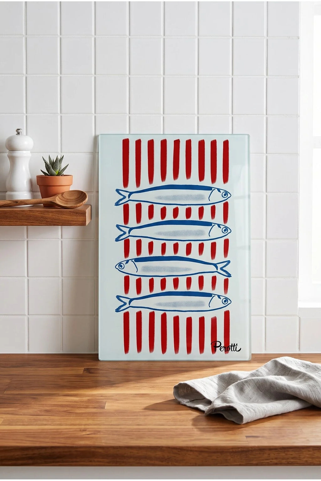 Sardines Glass Cutting Board | 20x30 cm