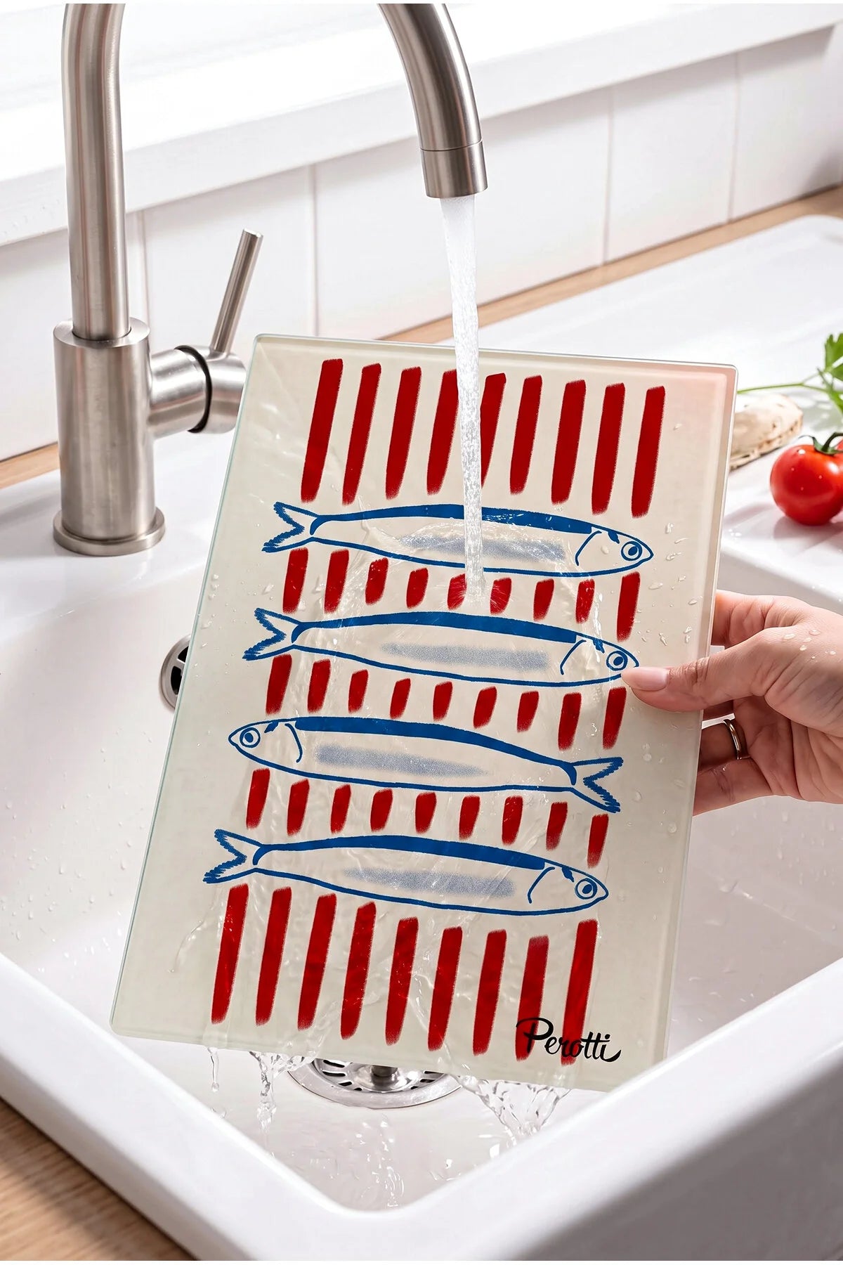 Sardines Glass Cutting Board | 20x30 cm