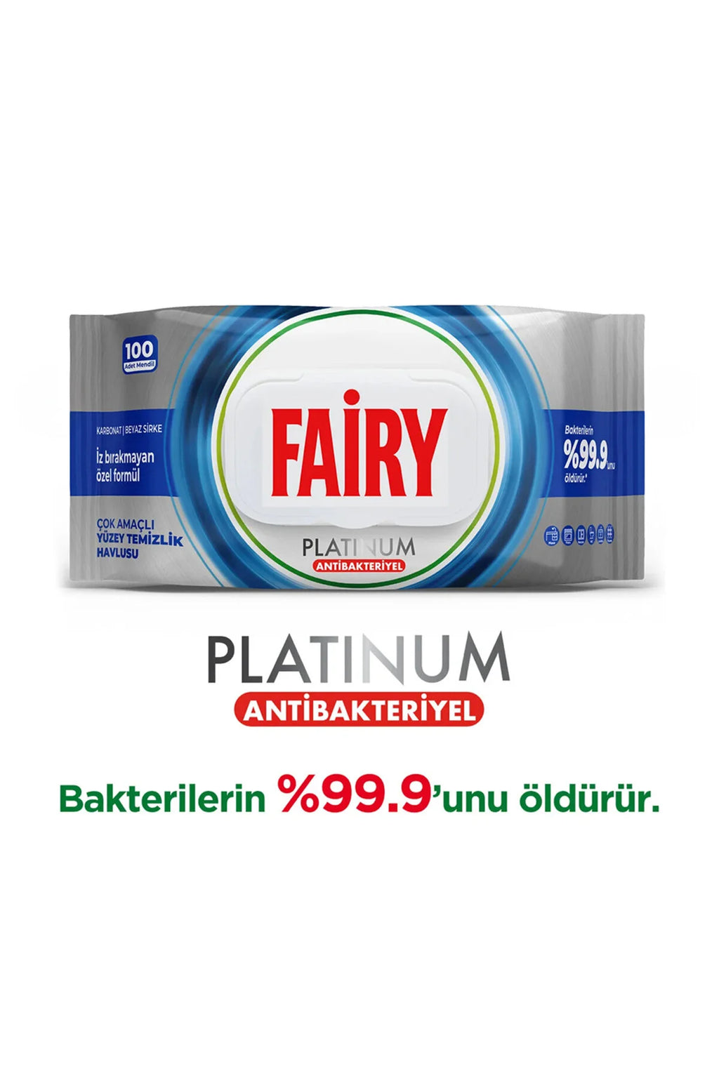 Fairy  Platinum Antibacterial Surface Cleaning Wipes| 100 Sheets