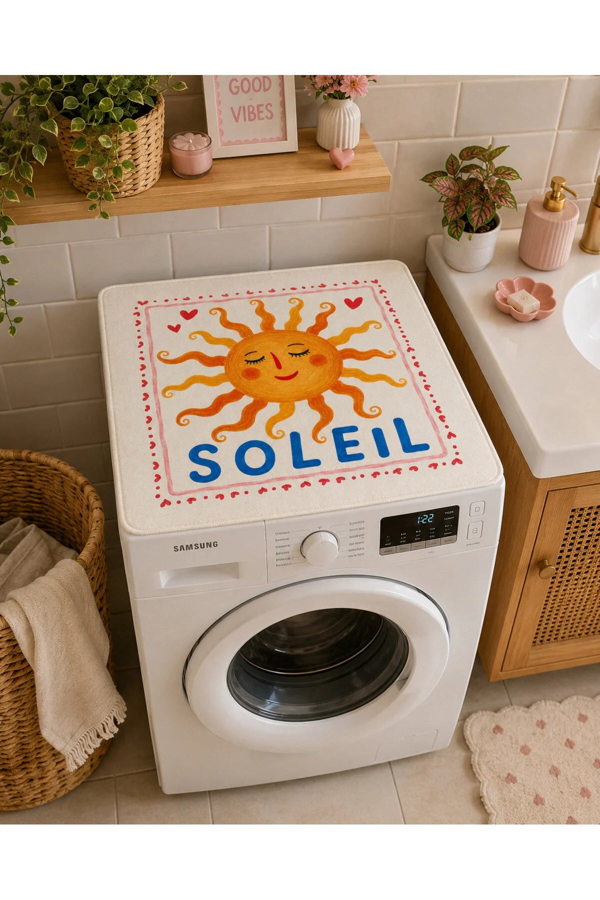 Washing Machine Protector Cover - Non-Slip Mat 60x60 cm - Soleil