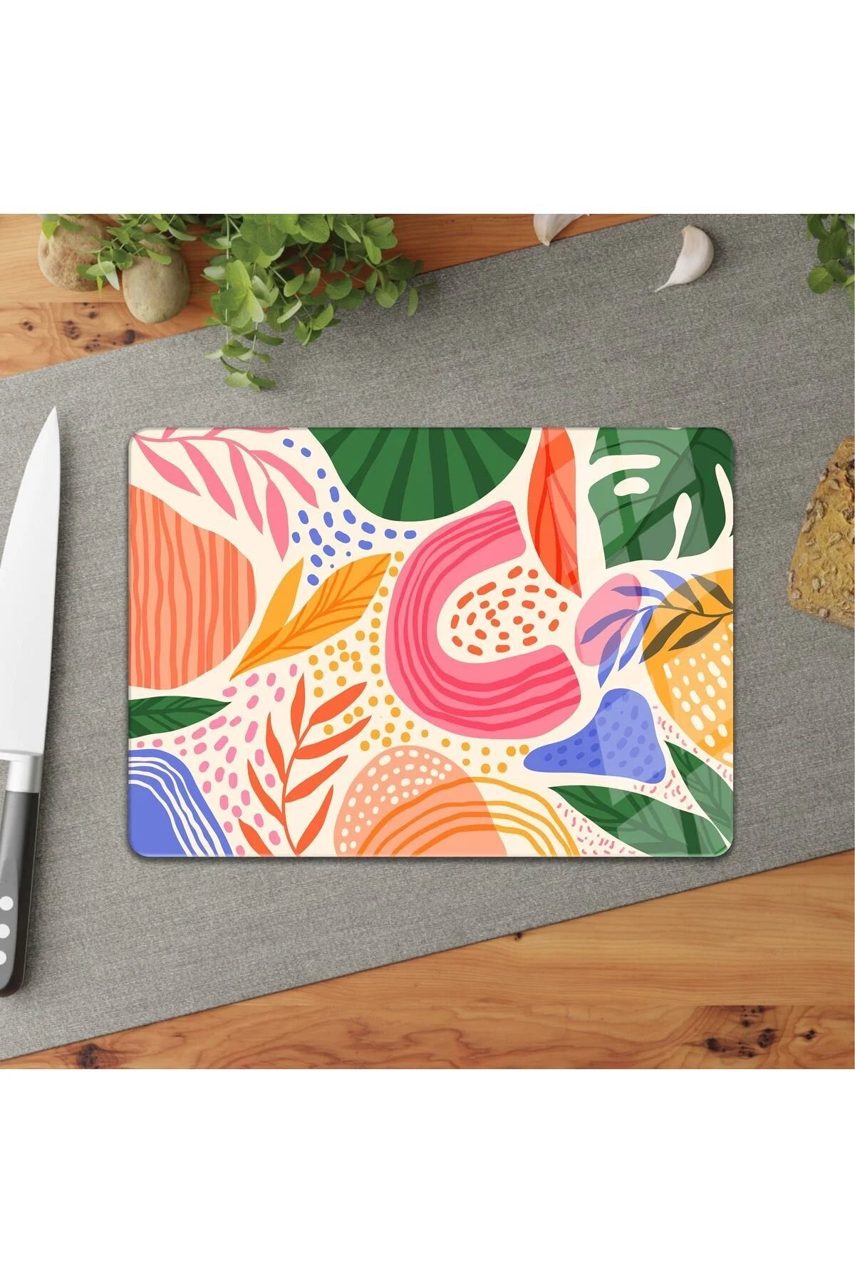 Colorful glass cutting board