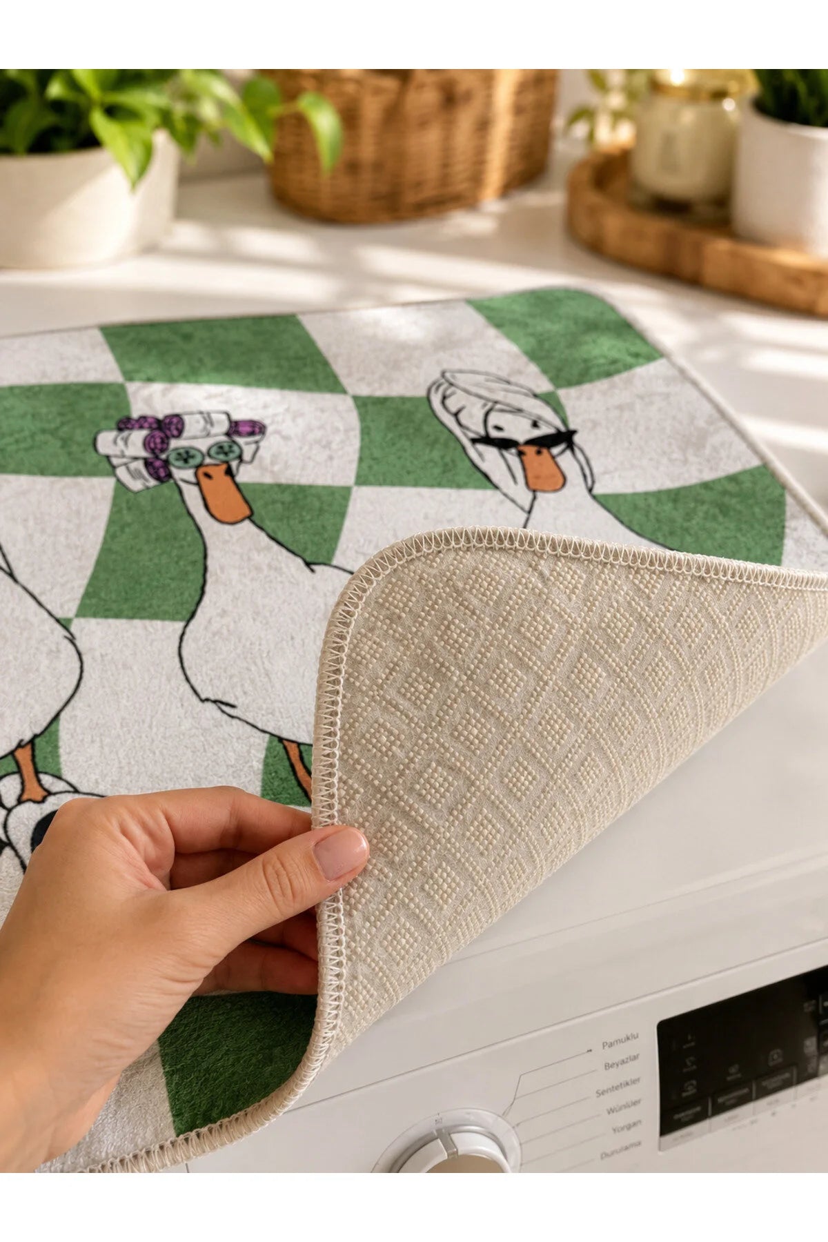 Washing Machine  Protector Cover - Non-Slip Mat 60x60 cm - duck