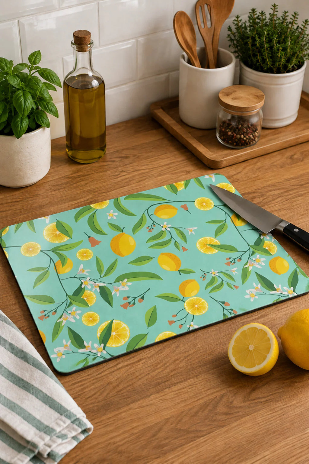 Lemon Glass Cutting Board | 25x35 cm