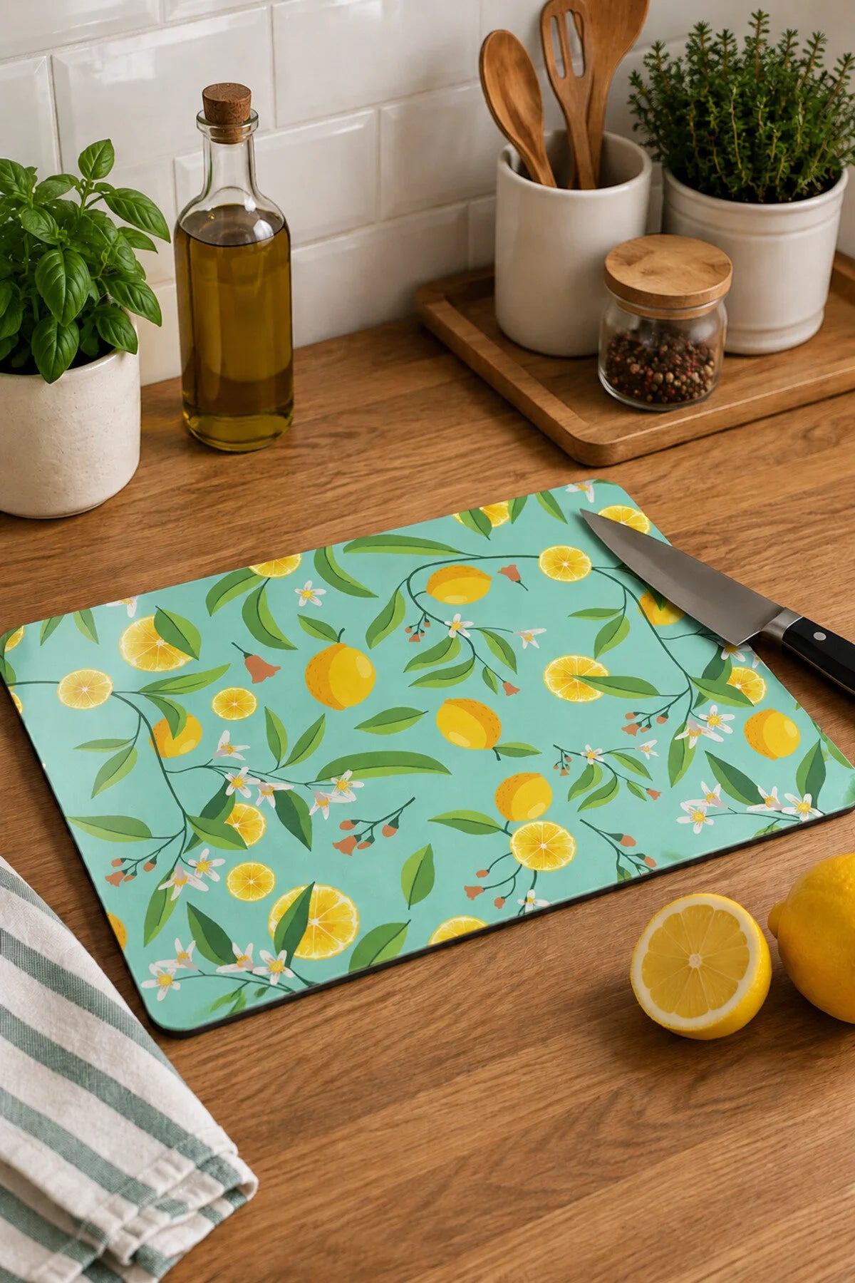 Lemon Glass Cutting Board | 25x35 cm