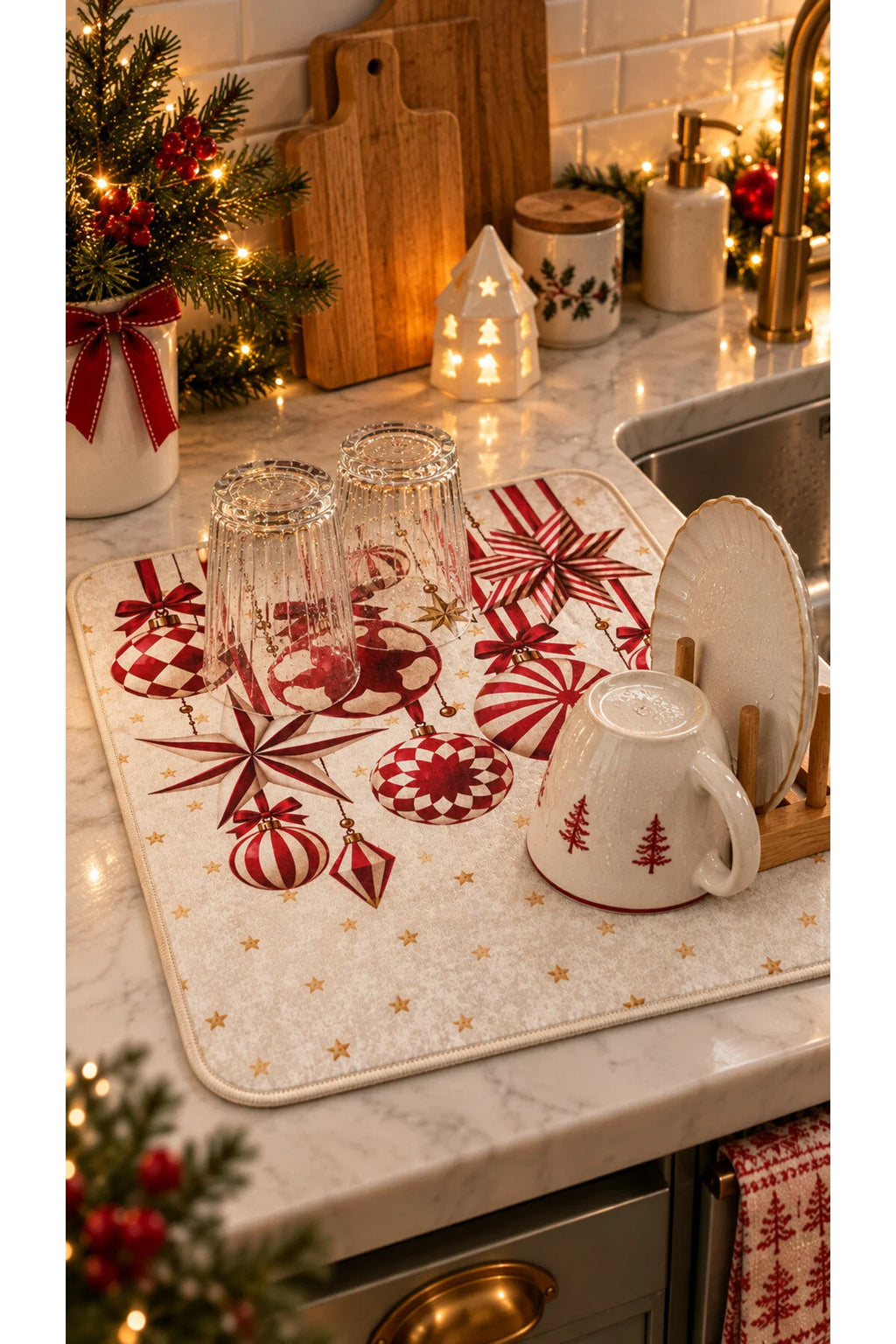 Dish Drying Mat - 40*50 cm - Amusement Park - Christmas