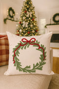 Embroidered Cushion Cover - 43*43 Cm - Cream Wreath